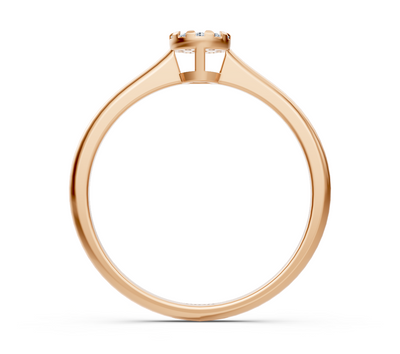 Fine engagement ring made of 14K rose gold with diamond