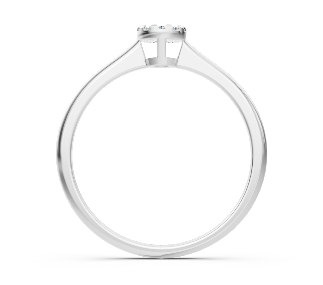 Fine engagement ring made of 14K white gold with diamond