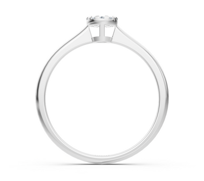 Fine engagement ring made of 14K white gold with diamond