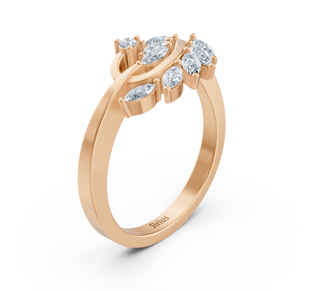 Ring mit Diamant & Diamanten in 14K Roségold | Rosy – hochwertiger Schmuck von Rosy Lab Diamonds