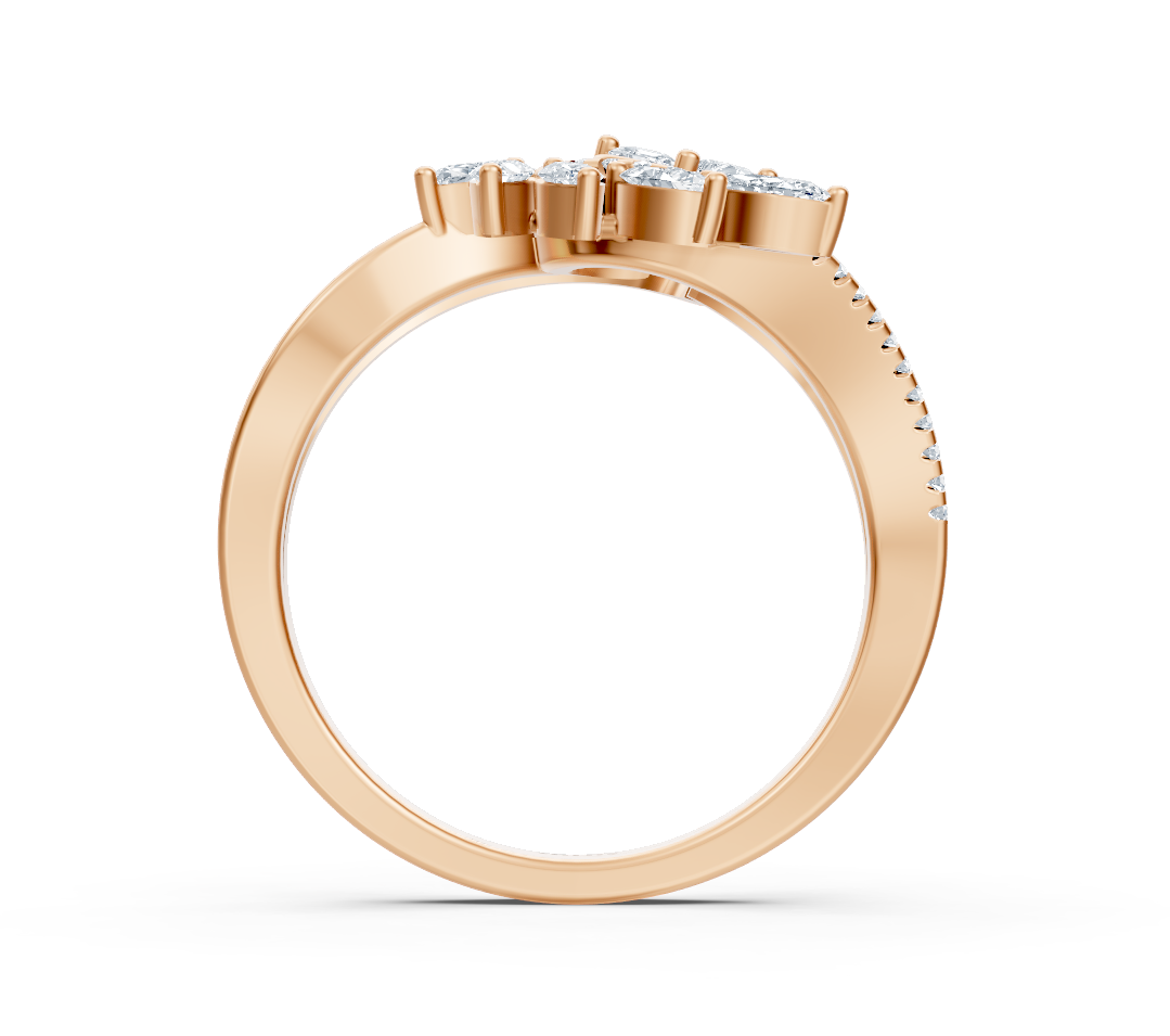 Rose gold flower ring with various cuts – high-quality Jewelry from Rosy Lab Diamonds