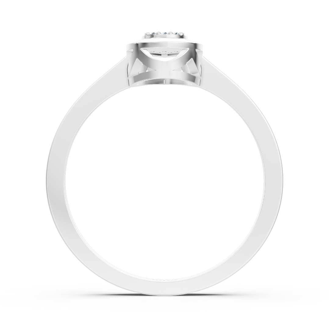 Beyaz Altın lab-grown elmaslı zarif yüzük - 77R0259 - Rosy Lab Diamonds'tan yüksek kaliteli Mücevher