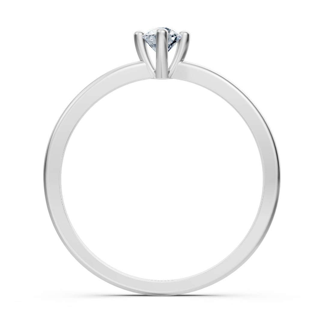 Bague solitaire classique avec Diamant de laboratoire en Or Blanc - 77R0257 - Bijoux haut de gamme de Rosy Lab Diamonds