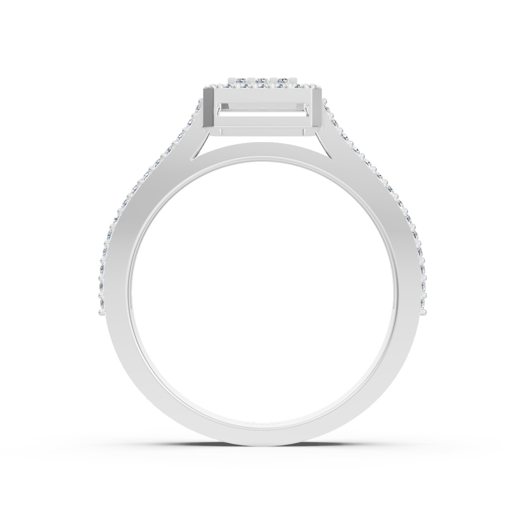 خاتم كوكتيل بألماس مختبري من ذهب أبيض - 77R0254 - مجوهرات فاخرة من Rosy Lab Diamonds