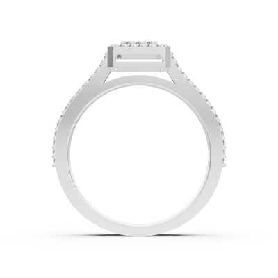 Cocktail ring with lab diamonds in white gold – 77R0254