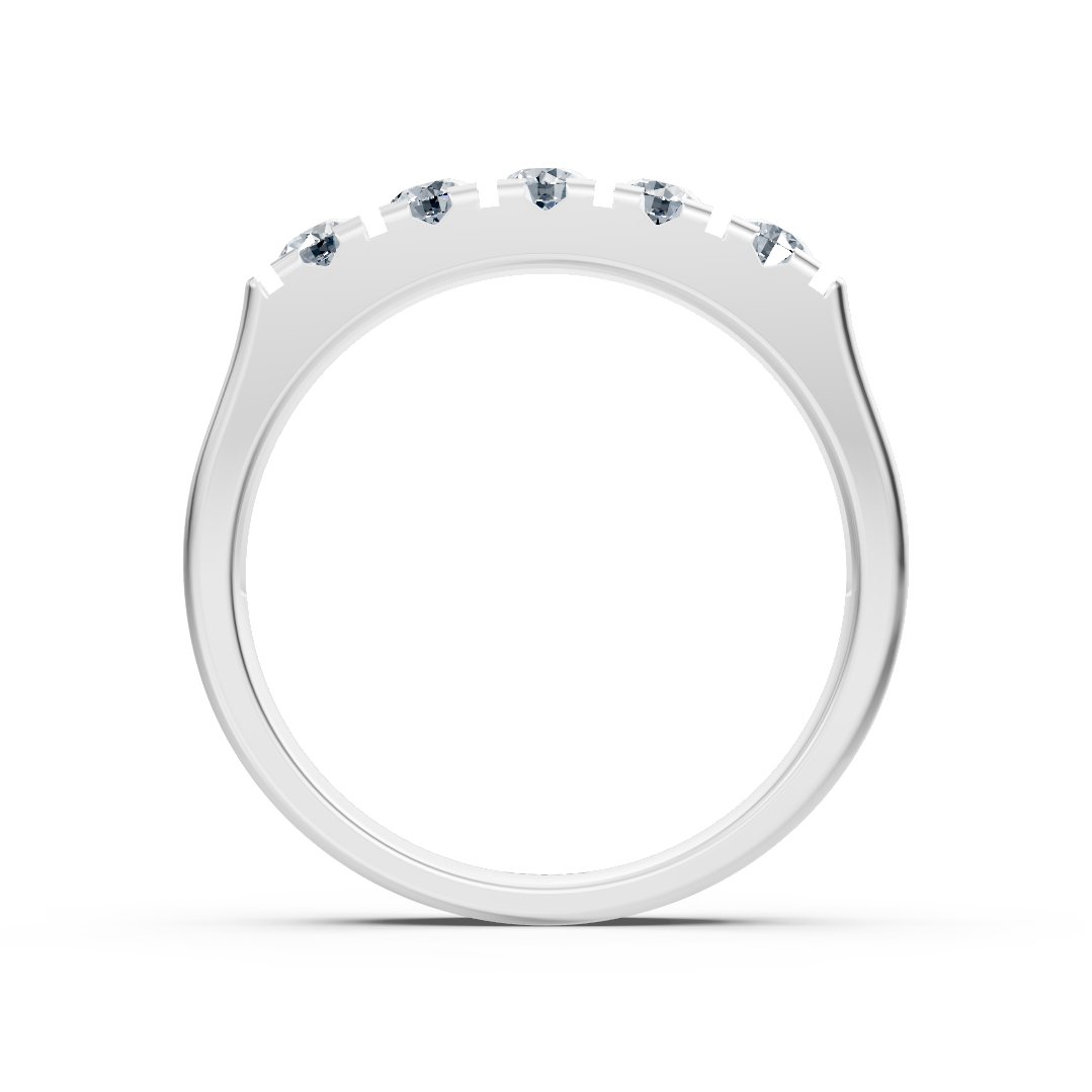 Half memory ring with lab diamonds in white gold – 77R0253