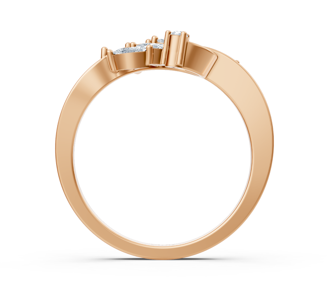 Ring mit Diamant & Diamanten in 14K Roségold | Rosy – hochwertiger Schmuck von Rosy Lab Diamonds