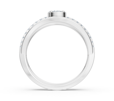 Weißgoldener Ring im Barockstil mit Labordiamanten