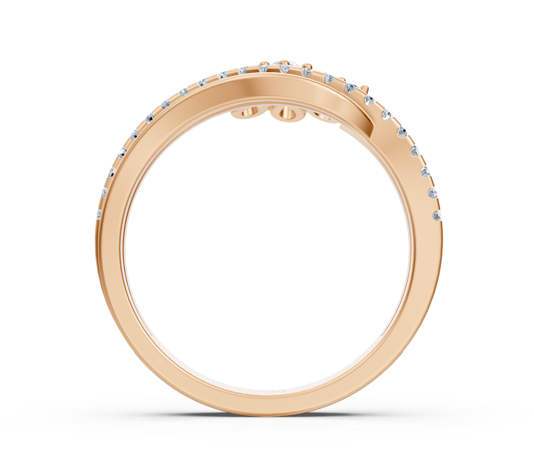 Bague aile en or rose avec diamants de laboratoire – bijoux haut de gamme de Rosy Lab Diamonds