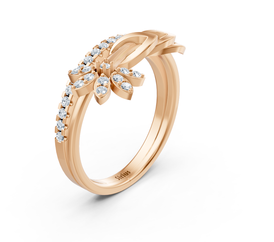 Roségoldener Ring mit Schmetterlingsdesign und Runddiamanten - hochwertiger Schmuck von Rosy Lab Diamonds