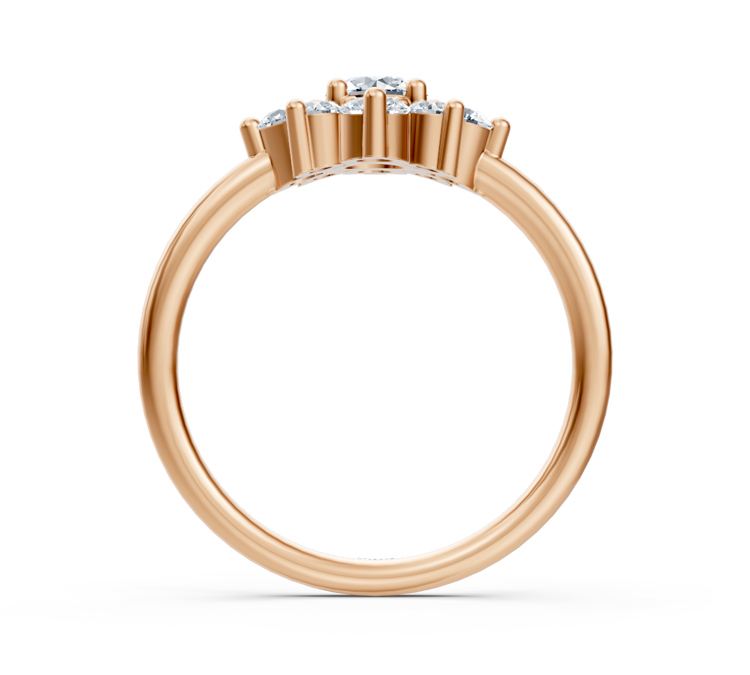 Ring mit Diamant & Labordiamanten in 14K Roségold | Rosy – hochwertiger Schmuck von Rosy Lab Diamonds