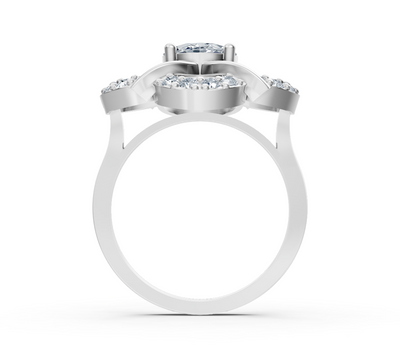 Elegant white gold ring with oval diamond – 1.31 carat main stone