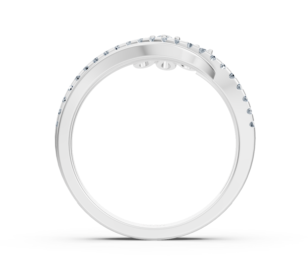 Ring mit Diamant & Labordiamanten in 14K Weißgold | Rosy – hochwertiger Schmuck von Rosy Lab Diamonds