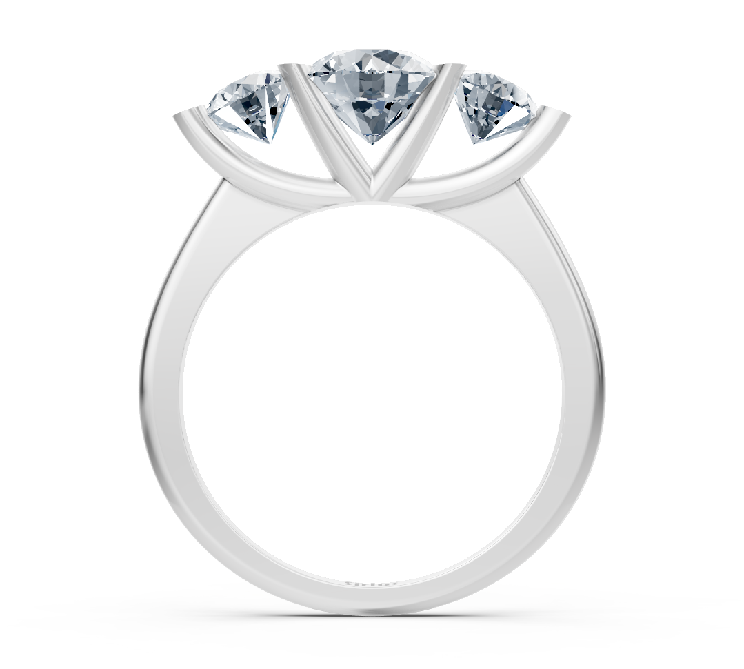 Dreistein ring with lab diamonds made of white gold