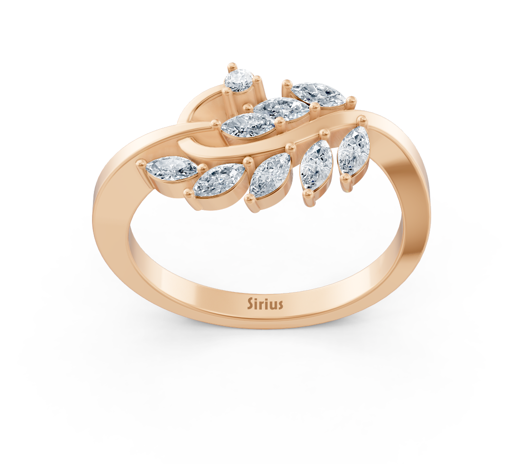 Ring mit Diamant & Diamanten in 14K Roségold | Rosy – hochwertiger Schmuck von Rosy Lab Diamonds