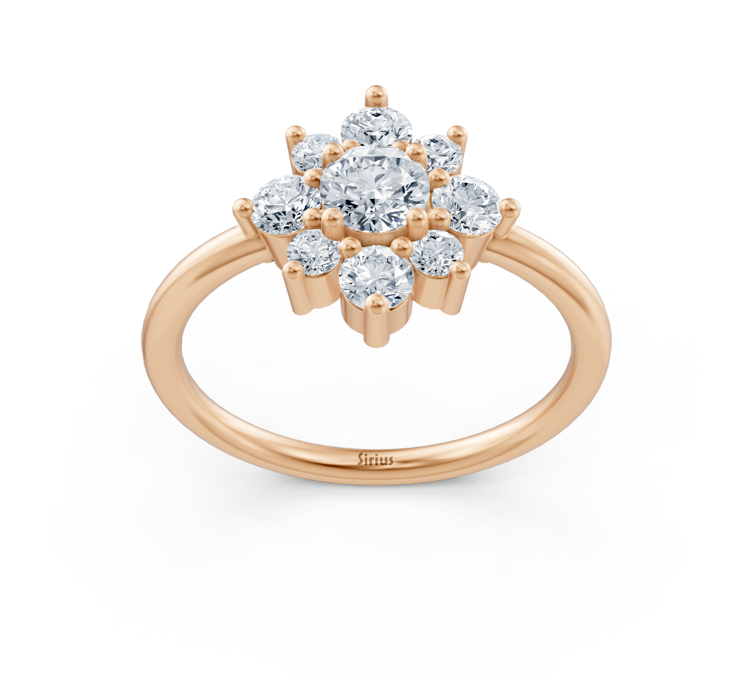 Ring mit Diamant & Labordiamanten in 14K Roségold | Rosy – hochwertiger Schmuck von Rosy Lab Diamonds