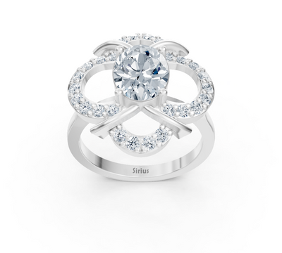 Elegant white gold ring with oval diamond – 1.31 carat main stone