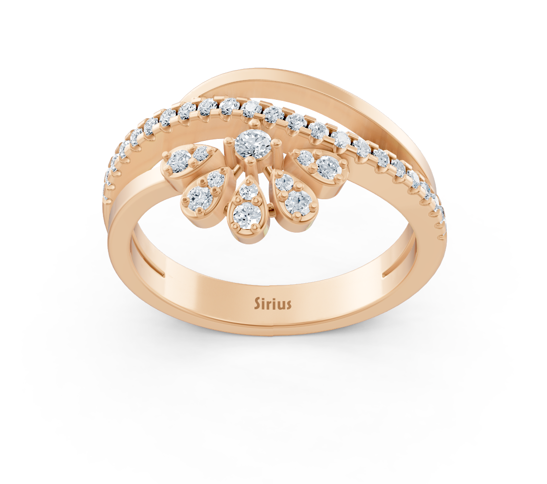 Bague aile en or rose ornée de diamants de laboratoire – Bijoux haut de gamme de Rosy Lab Diamonds
