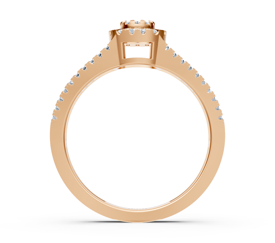 Ring mit Diamant & Diamanten in 14K Roségold | Rosy – hochwertiger Schmuck von Rosy Lab Diamonds