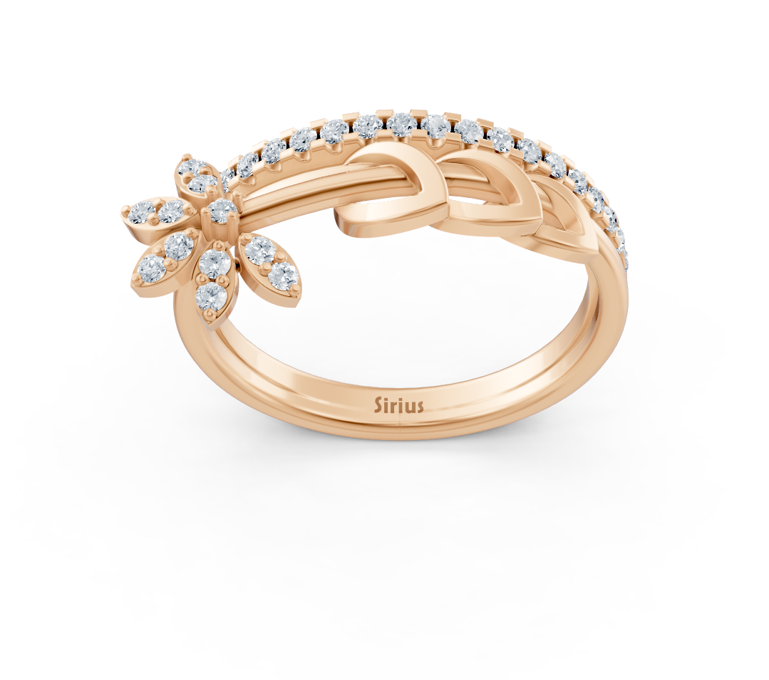 Roségoldener Ring mit Schmetterlingsdesign und Runddiamanten - hochwertiger Schmuck von Rosy Lab Diamonds