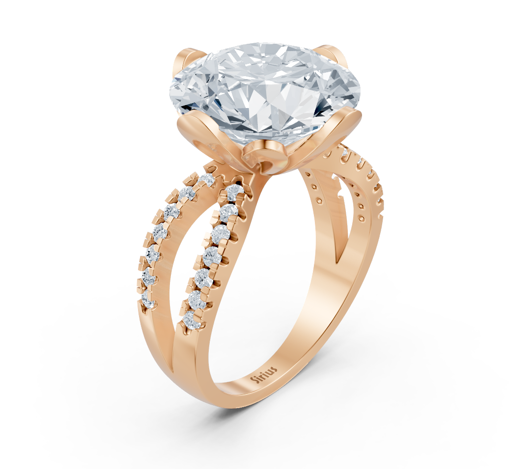 Rose gold ring with lab-grown round diamond – 6.59 ct