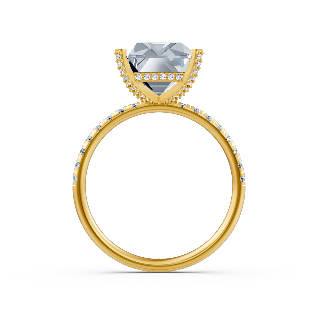 Strahlender Radiance Ring mit Labordiamant in Gelbgold – 77R0261