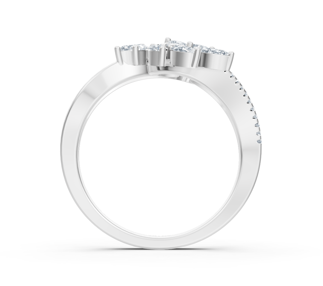 Ring mit Diamant & Labordiamanten in 14K Weißgold | Rosy – hochwertiger Schmuck von Rosy Lab Diamonds