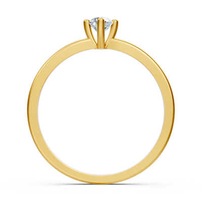 Classic solitaire ring with lab diamond in yellow gold – 77R0257