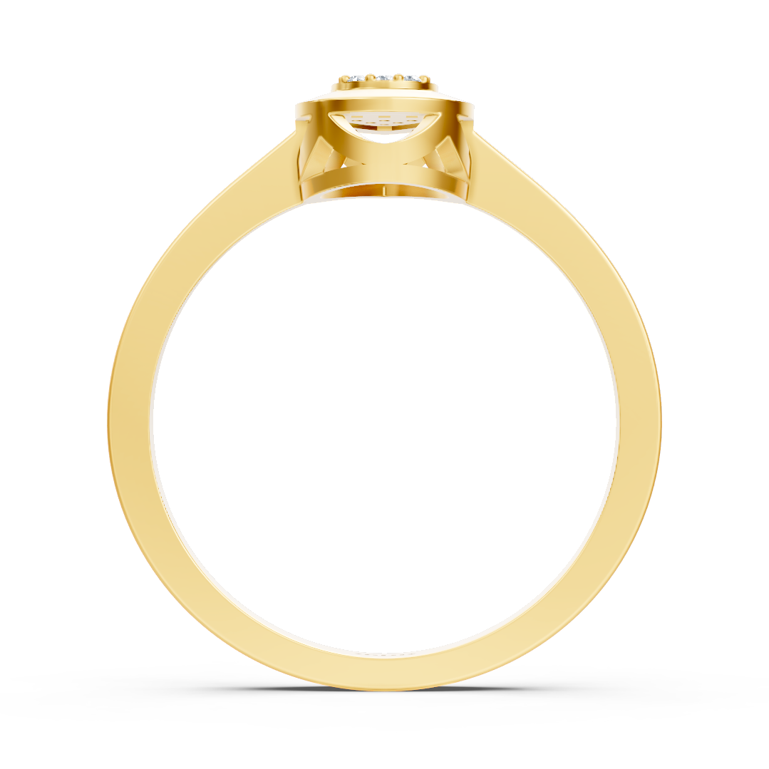 Fine ring with lab diamonds in yellow gold – 77R0259