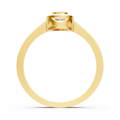 Fine ring with lab diamonds in yellow gold – 77R0259