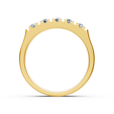 Half-memory ring with lab diamonds in yellow gold – 77R0253