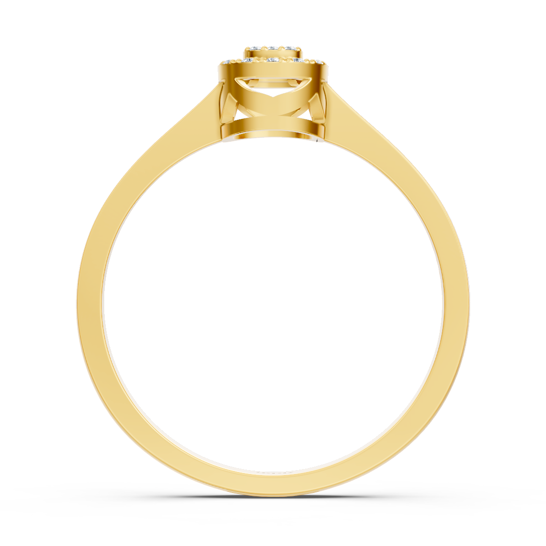 Fine ring with lab diamonds in yellow gold – 77R0258