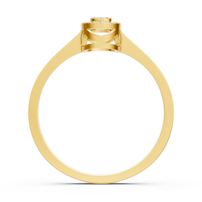 Fine ring with lab diamonds in yellow gold – 77R0258