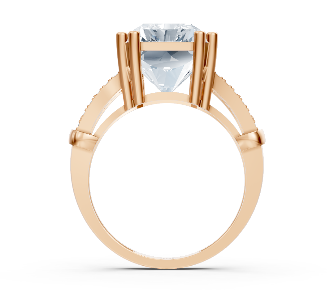 Bague exclusive en or rose avec diamant taille radiant – 8,01 carats