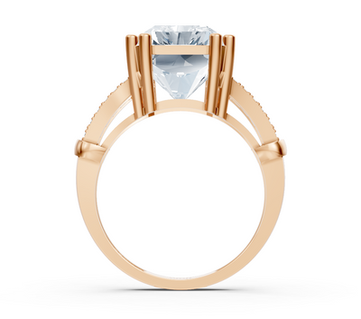 Bague exclusive en or rose avec diamant taille radiant – 8,01 carats