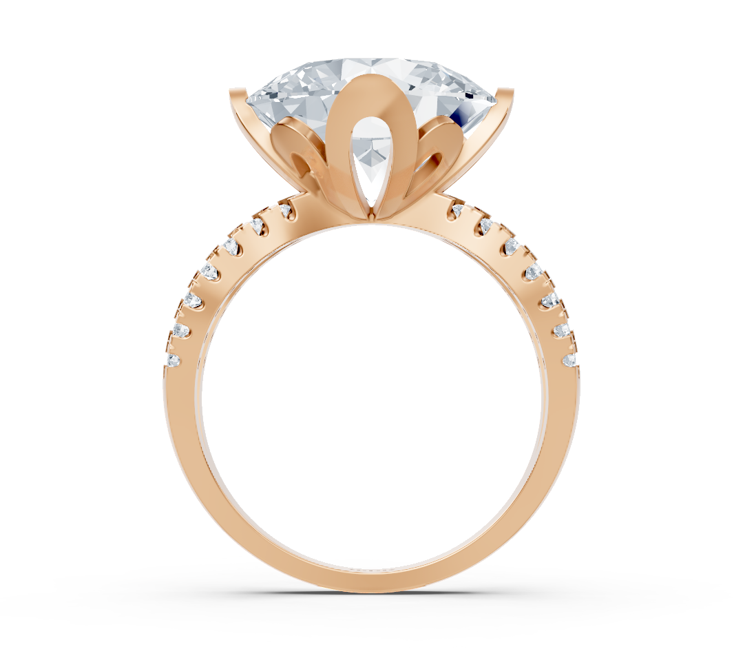Rose gold ring with lab-grown round diamond – 6.59 ct