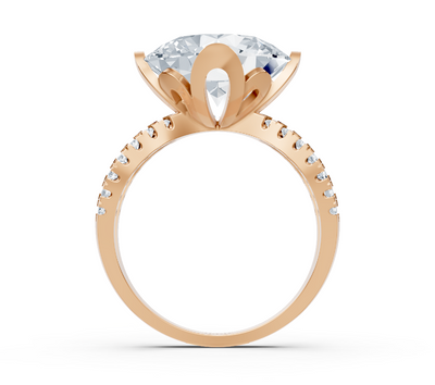 Rose gold ring with lab-grown round diamond – 6.59 ct