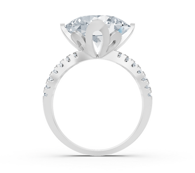 Weißgold-Ring mit laborgezüchtetem Runddiamant – 6,59 ct