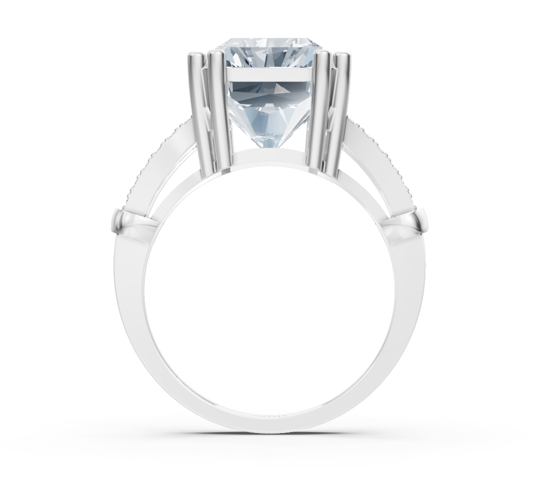Exclusive white gold ring with radiant-cut diamond – 8.01 carats