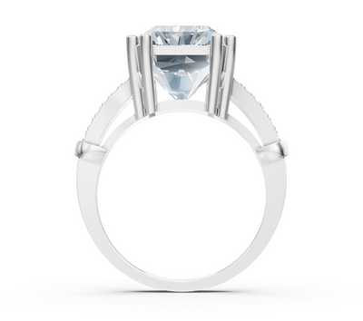 Exclusive white gold ring with radiant-cut diamond – 8.01 carats
