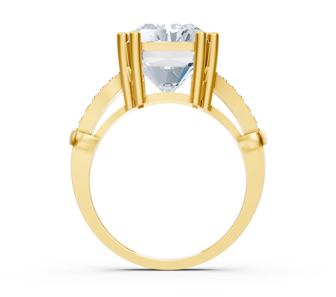 Bague exclusive en or jaune avec diamant taille radiant – 8,01 carats