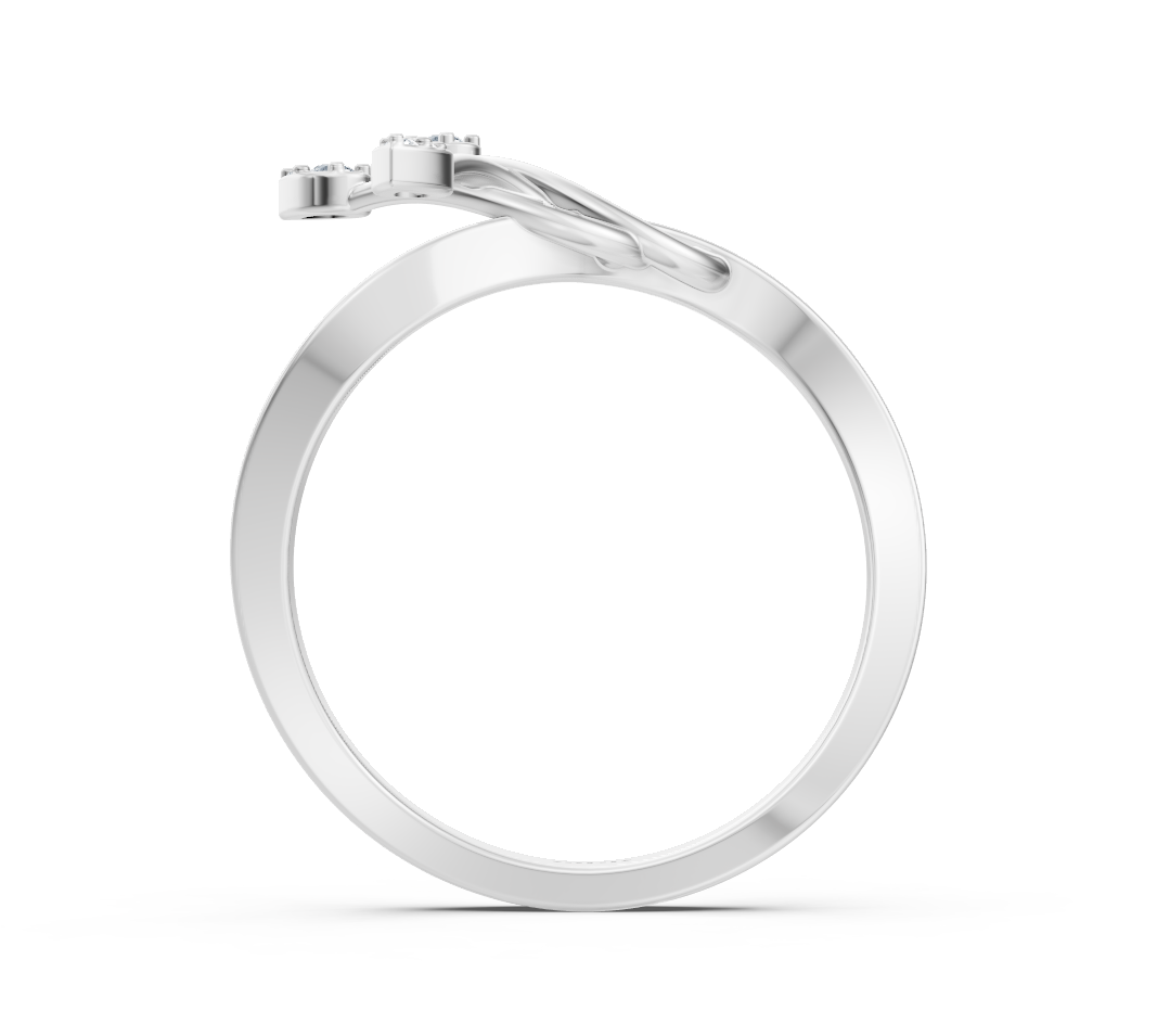 Weißgoldener Knotenring mit laborgezüchteten Diamanten