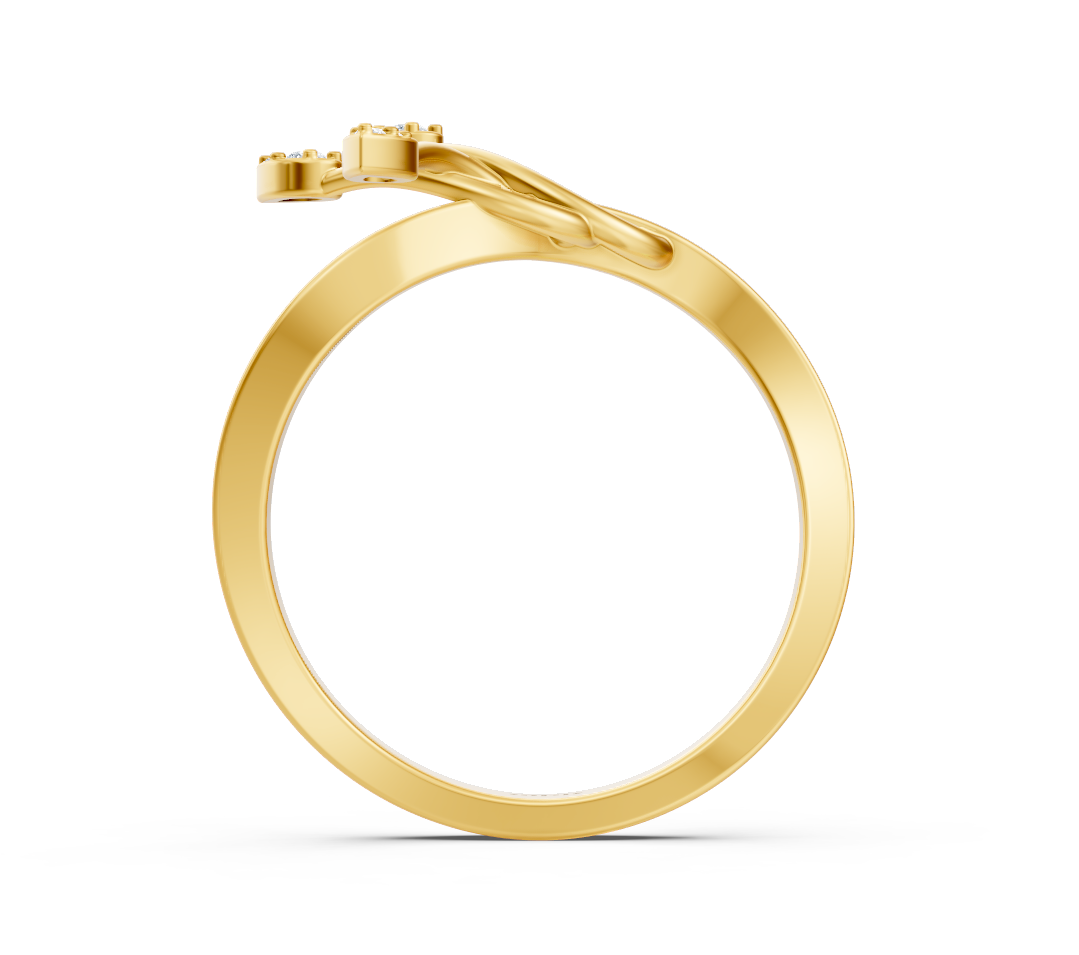 Ring mit Diamant & Labordiamanten in 14K Gelbgold | Rosy – hochwertiger Schmuck von Rosy Lab Diamonds