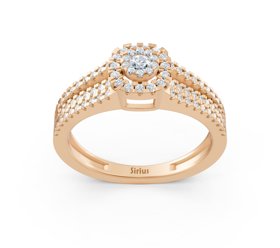 Ring mit Diamant & Diamanten in 14K Roségold | Rosy – hochwertiger Schmuck von Rosy Lab Diamonds