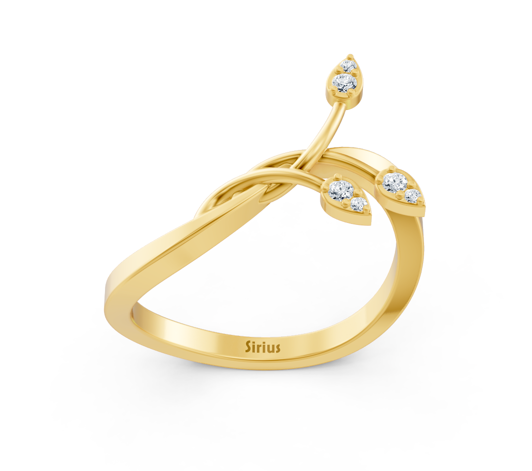 Ring mit Diamant & Labordiamanten in 14K Gelbgold | Rosy – hochwertiger Schmuck von Rosy Lab Diamonds