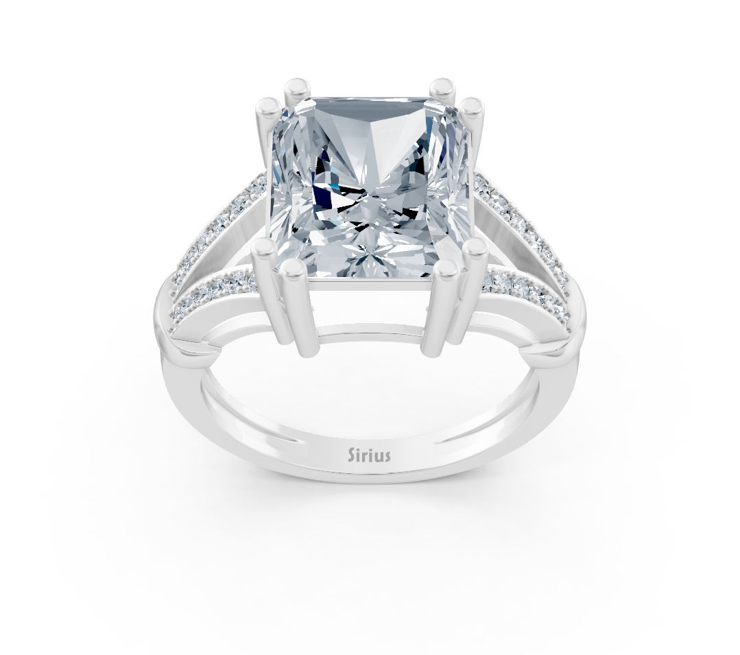 Exclusive white gold ring with radiant-cut diamond – 8.01 carats