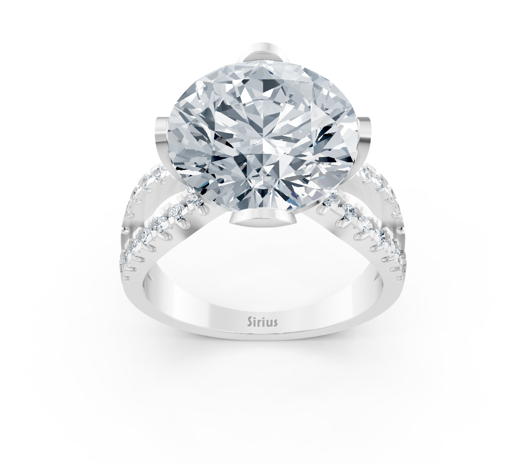 Bague en Or Blanc avec diamant rond cultivé en laboratoire – 6,59 ct – Bijoux haut de gamme de Rosy Lab Diamonds