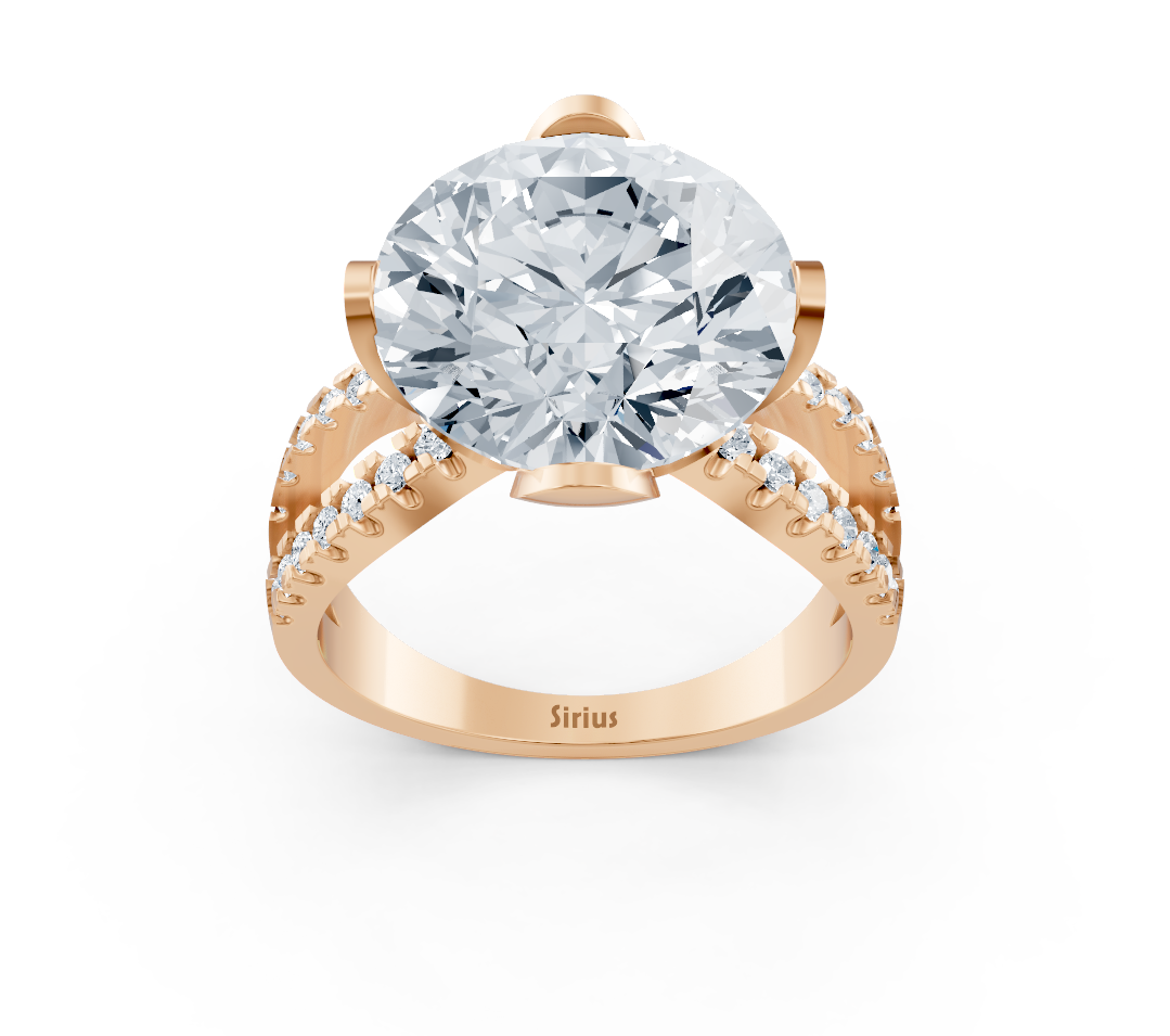 Rose gold ring with lab-grown round diamond – 6.59 ct