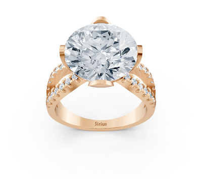 Rose gold ring with lab-grown round diamond – 6.59 ct