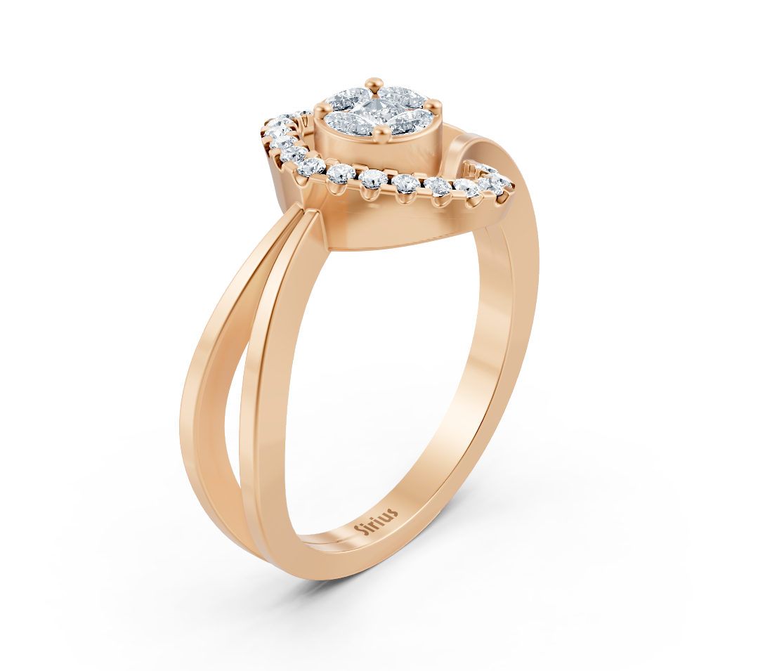 Laboratuvar üretimi pırlantalı Rose gold Nişan Yüzüğü - Rosy Lab Diamonds’tan yüksek kaliteli Mücevher